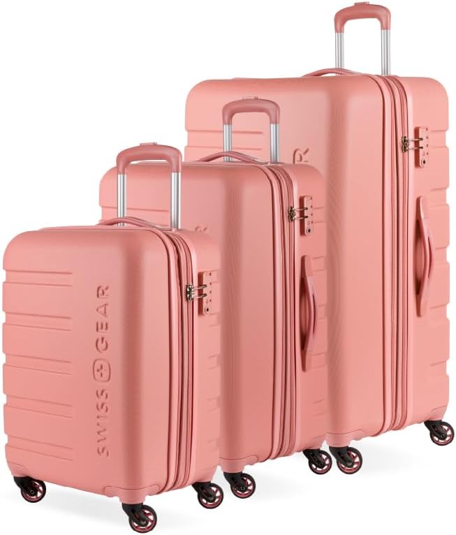 Photo 1 of **MINOR DENT IN CORNER**
SwissGear 7366 Hardside Expandable Luggage with Spinner Wheels, Coral Almond, 3-Piece Set (19/23/27)