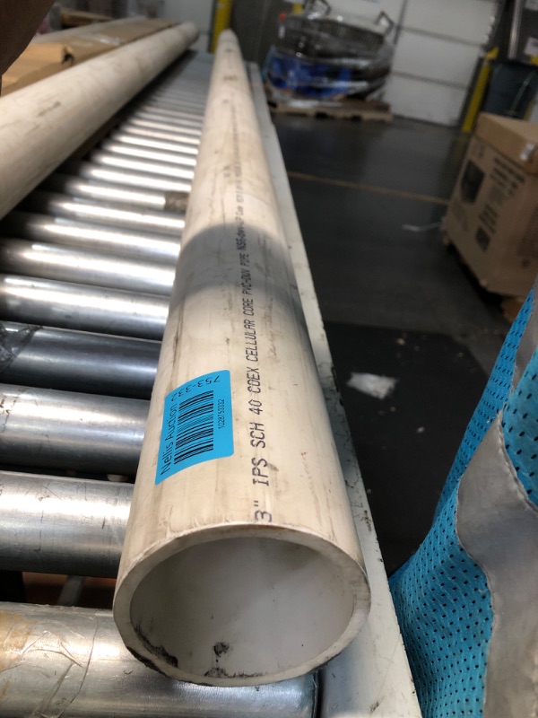 Photo 2 of (used)(damaged)(see all images)3 in. x 10 ft. PVC Schedule 40 Foam-Core DWV Pipe