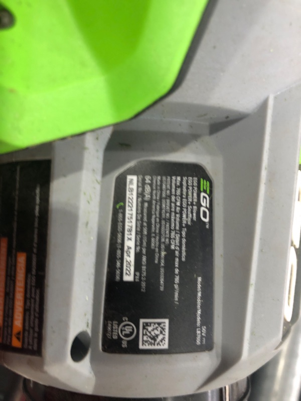 Photo 6 of (missing battery)(used) EGO Power+ LB7654 765 CFM Variable-Speed 56-Volt Lithium-ion Cordless Leaf Blower 