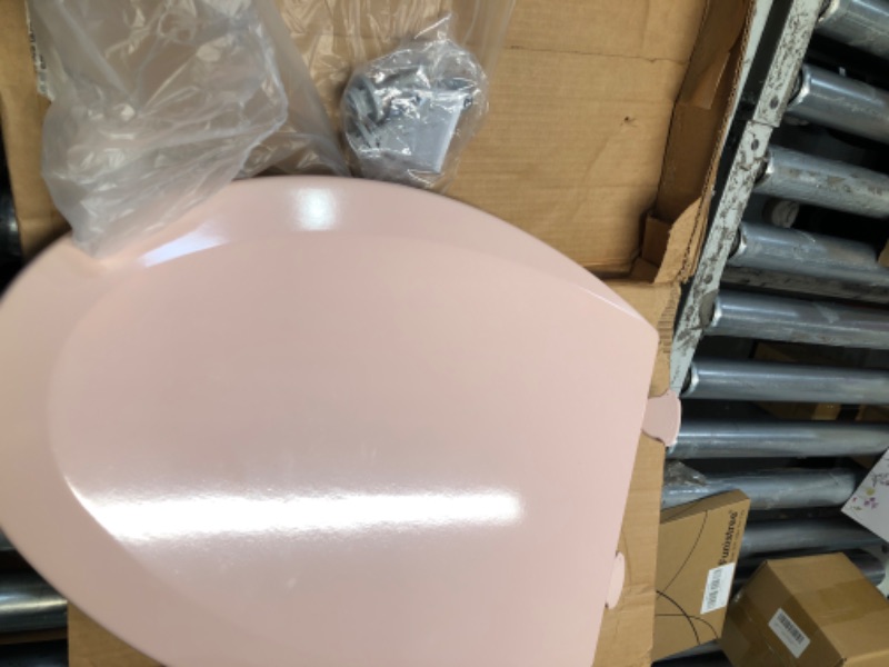 Photo 2 of Bemis 500EC 063 Toilet Seat with Easy Clean & Change Hinges, 1 Pack Round, Venetian Pink