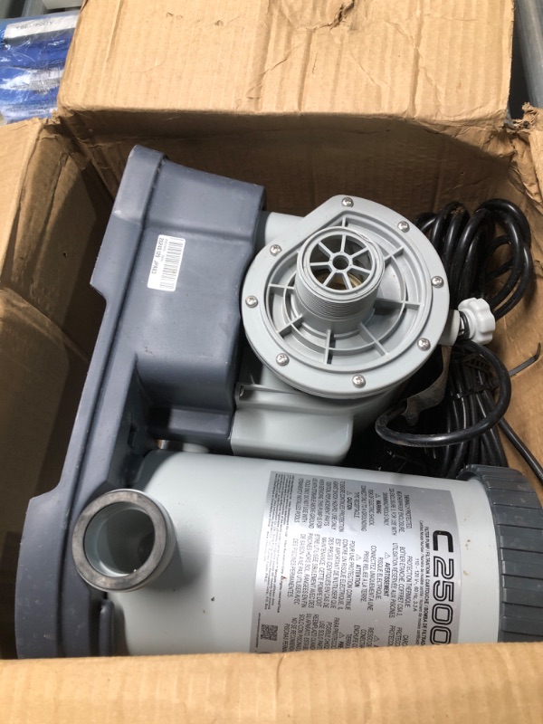 Photo 2 of INTEX 28633EG C2500 Krystal Clear Cartridge Filter Pump for Above Ground Pools, 2500 GPH Pump Flow Rate 2,500 Gallons Per Hour 2,500 Gallons Per Hour Filter Pump