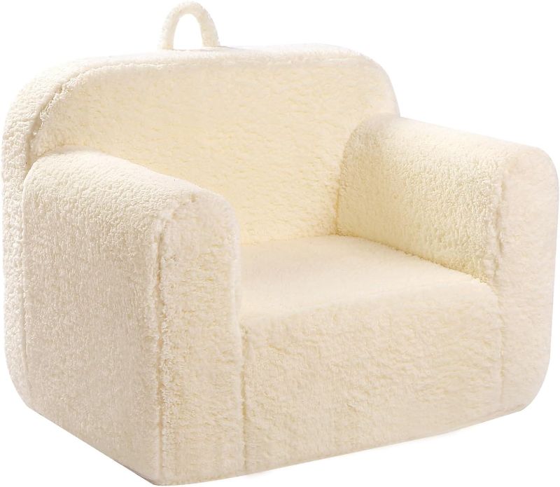 Photo 1 of Kids Snuggly-Soft Sherpa Chair, Cuddly Toddler Foam Chair for Boys and Girls, Cream