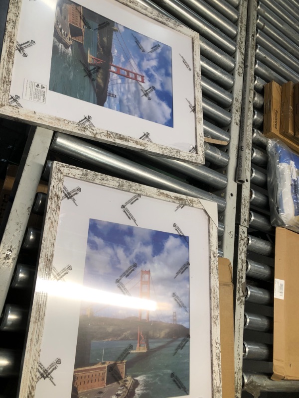 Photo 5 of **MINOR DAMAGE TO ONE FRAME STILL SEEMS FUNCTIONAL**
LUCKYLIFE 16x20 Frames, 16x20 Picture Frame for Wall, Display Pictures 11x14 with Mat or 16x20 without Mat, Pack of 2, Distressed White