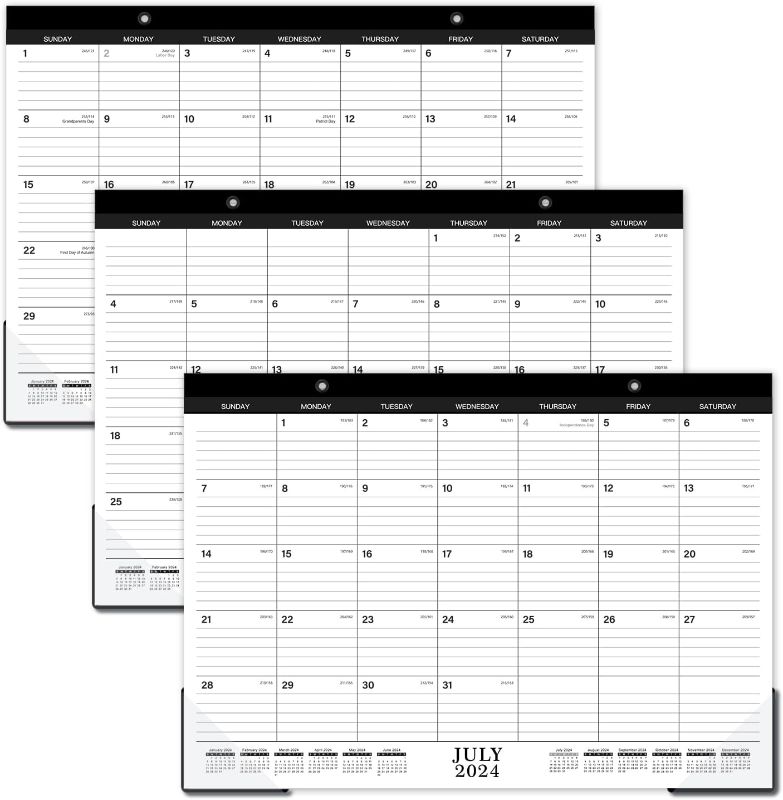 Photo 1 of Desk Calendar 2024-2025 - MAR 2024 - AUG 2025, 18 Monthly Calendar/Desk Calendar 2024-2025,17" x 22", 2024-2025 Desk Calendar with Thick Paper, Desk Calendar with Corner Protectors, Ruled Blocks