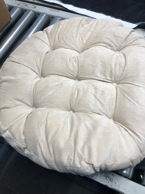 Photo 1 of ***USED - DIRTY - NO PACKAGING***
Degrees of Comfort Meditation Floor Pillow, Round Large Pillows Seating for Adults, Tufted Corduroy Floor Cushion for Living Room Tatami, Beige 22 Inch