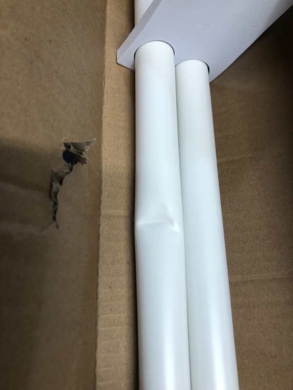 Photo 4 of **MINOR DENT TO ITEM STILL SEEMS FUNCTIONAL**
Decopolitan 30409-WT72 1” Ball Single Telescoping Drapery Rod Set, 72 to 144-Inch, White 72 to 144-Inch White