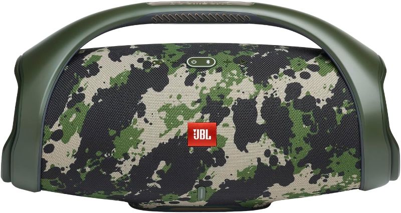 Photo 1 of **NEW OPENED TO TEST-FUNCTIONAL**
JBL Boombox 2 - Portable Bluetooth Speaker, Powerful Sound and Monstrous Bass, IPX7 Waterproof, 24 hours of Playtime, Powerbank, JBL PartyBoost for Speaker Pairing for Home and Outdoor (Camo)