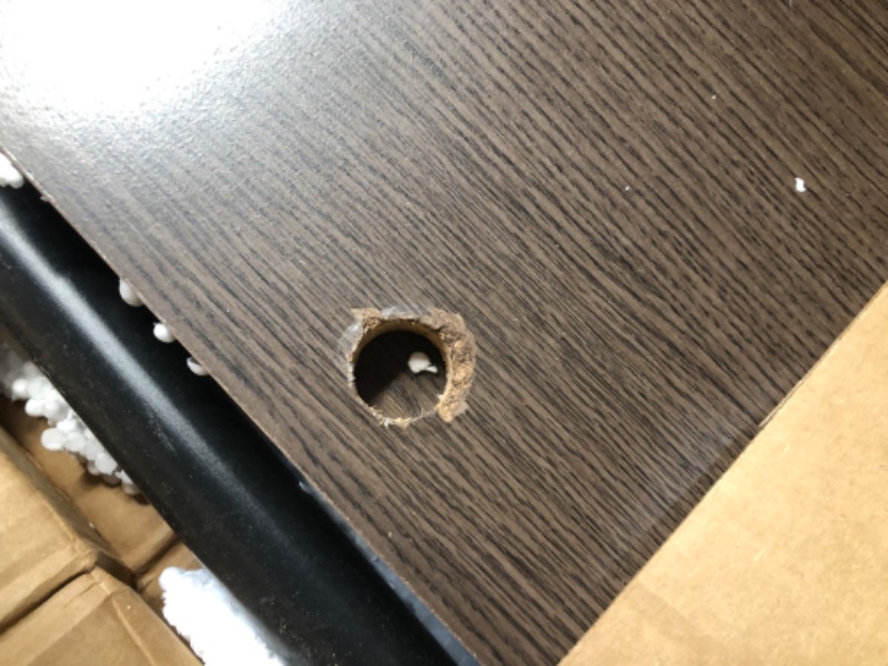 Photo 4 of **minor damage scratches on item-unknown if missing pieces**
Furinno Turn-N-Tube No Tools 3D 3-Tier Entertainment TV Stand up to 50 inch TV, Round Tubes, Columbia Walnut/Black