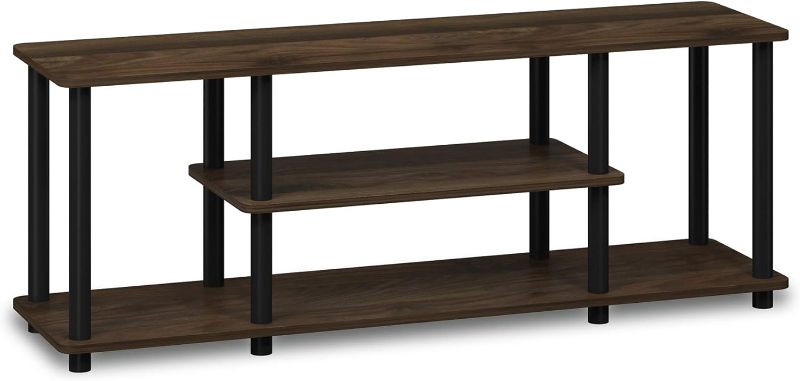 Photo 1 of **minor damage scratches on item-unknown if missing pieces**
Furinno Turn-N-Tube No Tools 3D 3-Tier Entertainment TV Stand up to 50 inch TV, Round Tubes, Columbia Walnut/Black