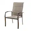 Photo 1 of **minor damage to leg bent still seems functional**
Mix and Match Stationary Stackable Steel Sling Oversized Outdoor Patio Dining Chair in Riverbed Taupe