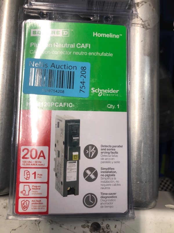 Photo 2 of **NEW SEALED**
Homeline 20 Amp Single-Pole Plug-On Neutral Dual Function (CAFCI and GFCI) Circuit Breaker