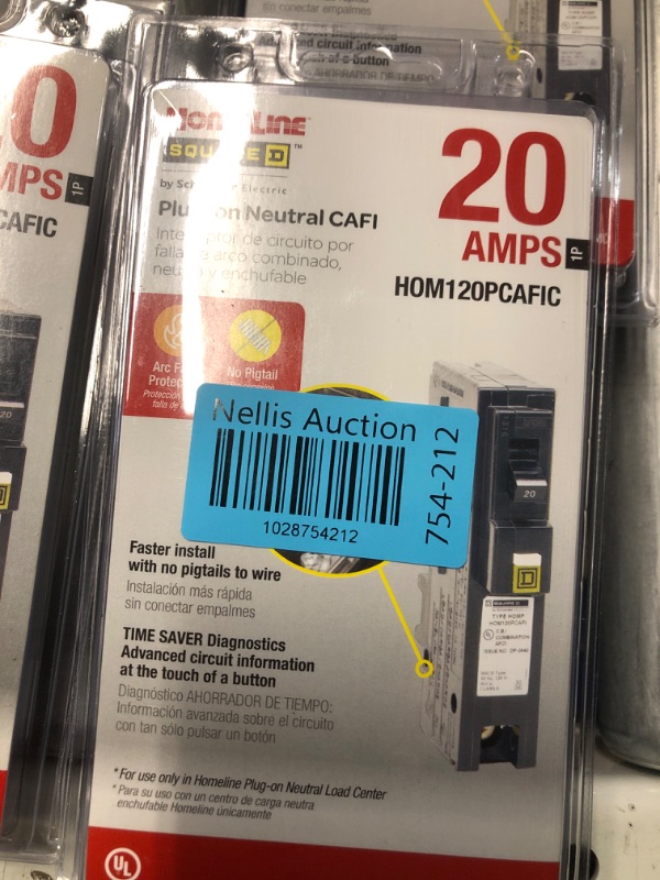 Photo 1 of **NEW SEALED**
Homeline 20 Amp Single-Pole Plug-On Neutral Dual Function (CAFCI and GFCI) Circuit Breaker