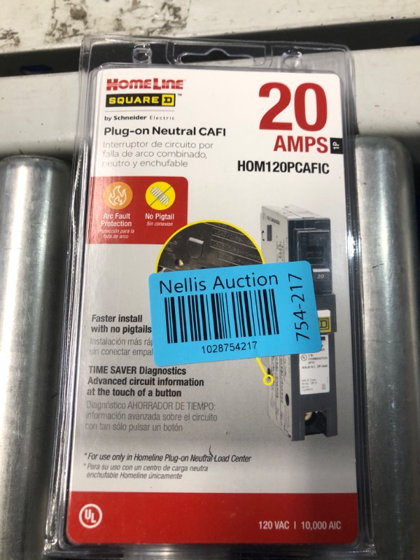 Photo 2 of **NEW SEALED**
Homeline 20 Amp Single-Pole Plug-On Neutral Dual Function (CAFCI and GFCI) Circuit Breaker