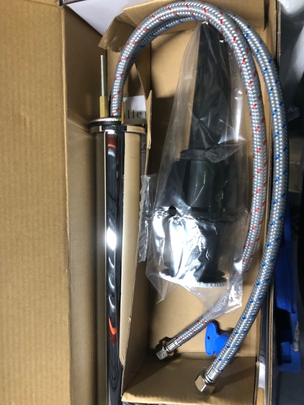 Photo 1 of **MISSING TOP PART OF FAUCET**
allen + roth Harlow Chrome Vessel 1-Handle WaterSense Bathroom Sink Faucet with Drain
