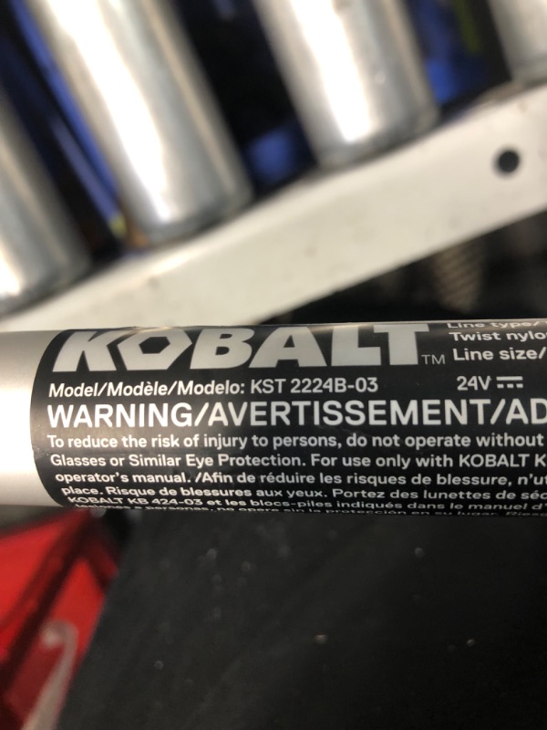 Photo 5 of **MISSING WIRING TO CUT-MINOR DAMAGE PREV USED**
Kobalt 24-volt 14-in Straight Shaft Battery String Trimmer (Battery and Charger Not Included)