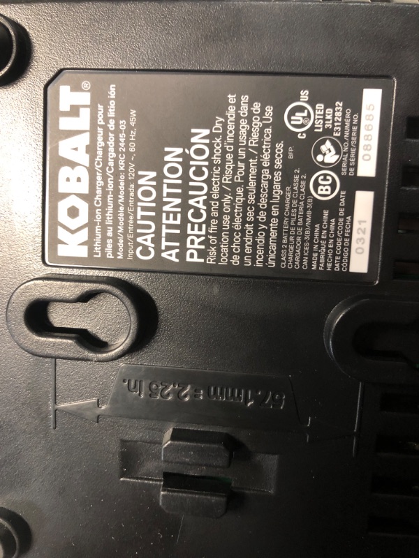 Photo 3 of Kobalt 20-volt Lithium Ion Battery Charger for Cordless Tools