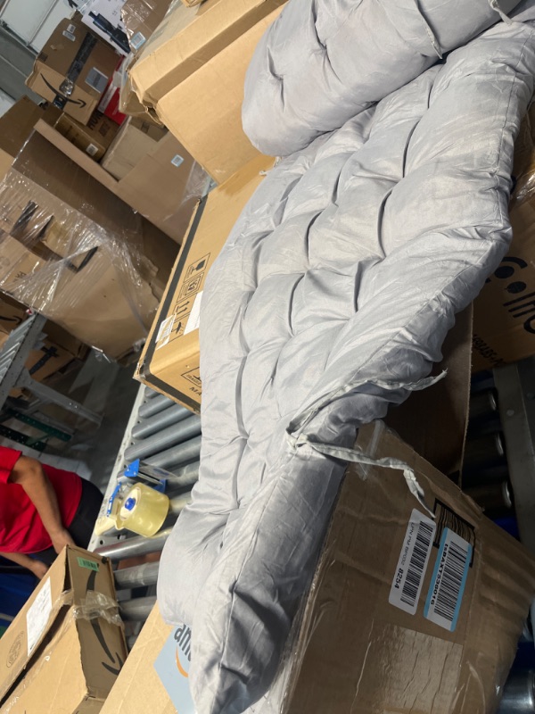 Photo 1 of ***USED - DIRTY - NO PACKAGING***
IndoorBench Cushion 64"×19.7" Thicken Porch Swing Cushion with Ties,Patio Cushions for Indoor Furniture Garden Lounger Wicker (64"×19.7", Grey)