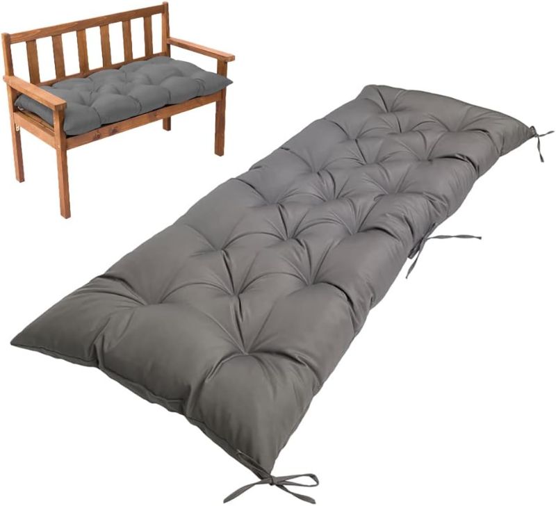 Photo 1 of ***USED - DIRTY - NO PACKAGING***
IndoorBench Cushion 64"×19.7" Thicken Porch Swing Cushion with Ties,Patio Cushions for Indoor Furniture Garden Lounger Wicker (64"×19.7", Grey)