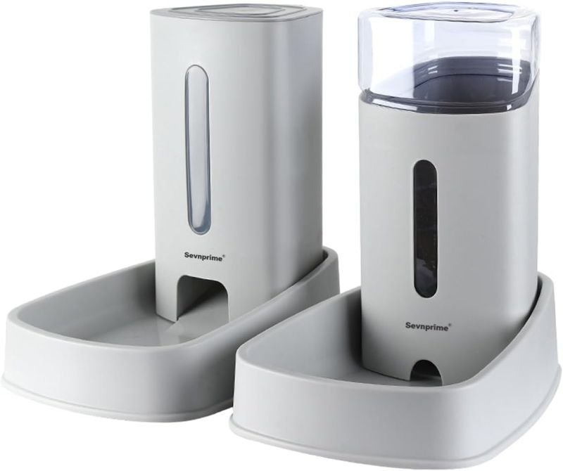 Photo 1 of (see all images) SEVNPRIME 2PCS Cat Dog Feeder and Waterer Self-Dispensing