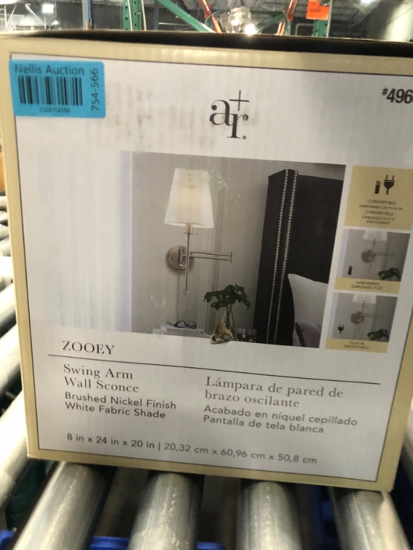 Photo 4 of allen + roth Zooey 8-in W 1-Light Brushed Nickel Wall Sconce