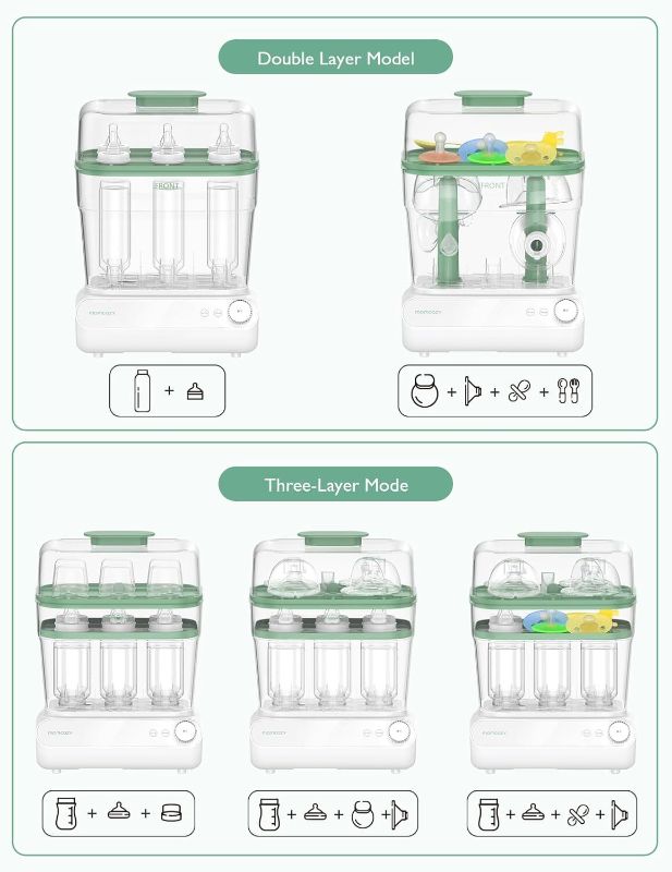Photo 1 of Momcozy 3 Layers Large Bottle Sterilizer and Dryer, Fast Sterilize and Dry, Universal Bottle Sterilizer for All Bottles & Breast Pump Accessories, Touch Screen & Auto-Off Bottle Sanitizer