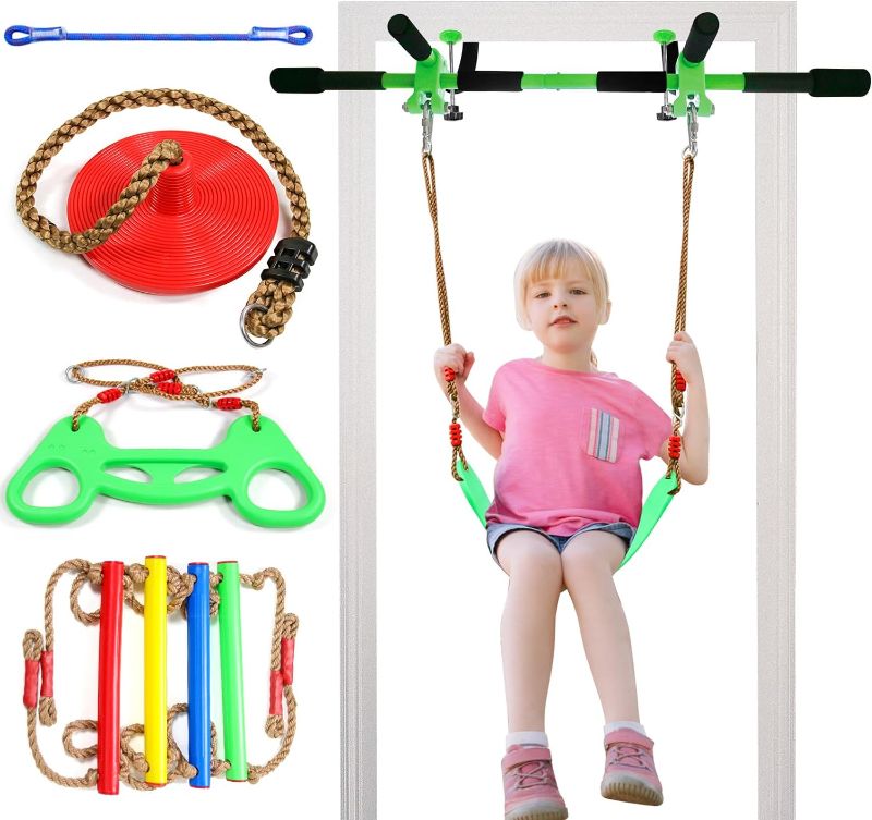 Photo 1 of Door Swing for Kids,Indoor Pull up bar for Adults,Doorway Swing Kids with 4pcs,Indoor Doorway Gym Set for Kids and Adults-Sensory Swing