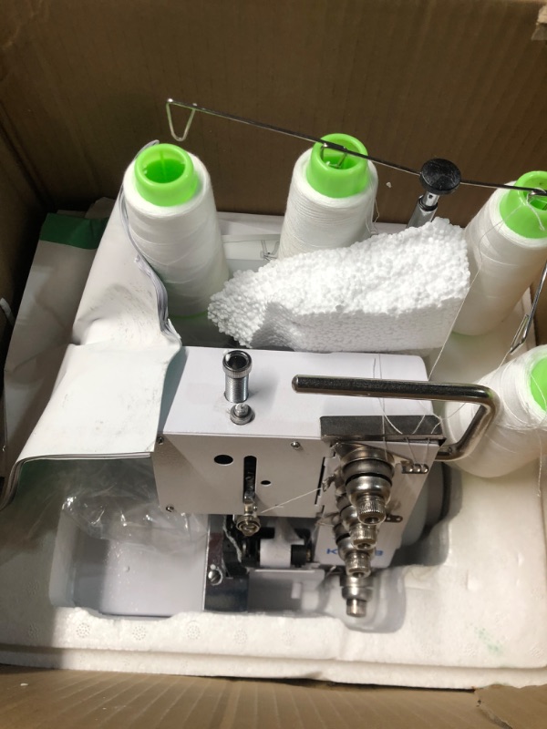 Photo 5 of **MINOR DAMAGE THREAD SEEMS TO BE CAUGHT IN MACHINE**
KPCB Serger Sewing Machine with Upgraded LED Light and Accessories Kit, Heavy-Duty Durable Metal Frame Overlock Machines