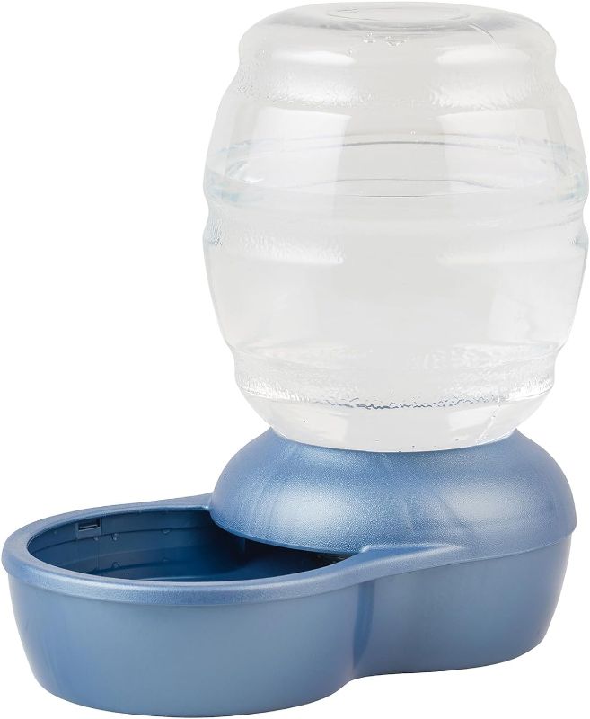 Photo 1 of (see all images)Petmate Replendish Gravity Waterer with Microban for Cats and Dogs, 1 Gallon Blue 1 GAL