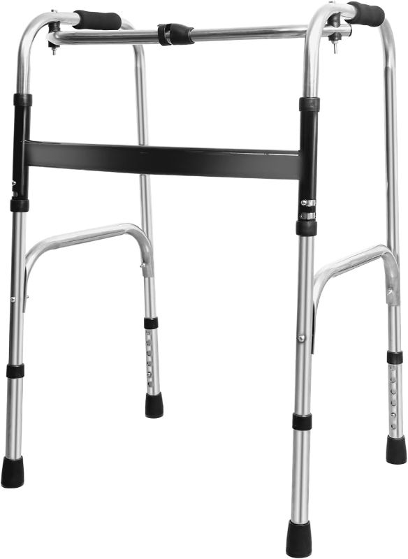 Photo 1 of Folding Walker,Lightweight Walkers for Seniors and Adults,Portable Medical Walker with Adjustable Height,Bariatric Walker,Senior Walker, Adult Walker,Narrow Drive Walkers (Up to 400 Pounds)