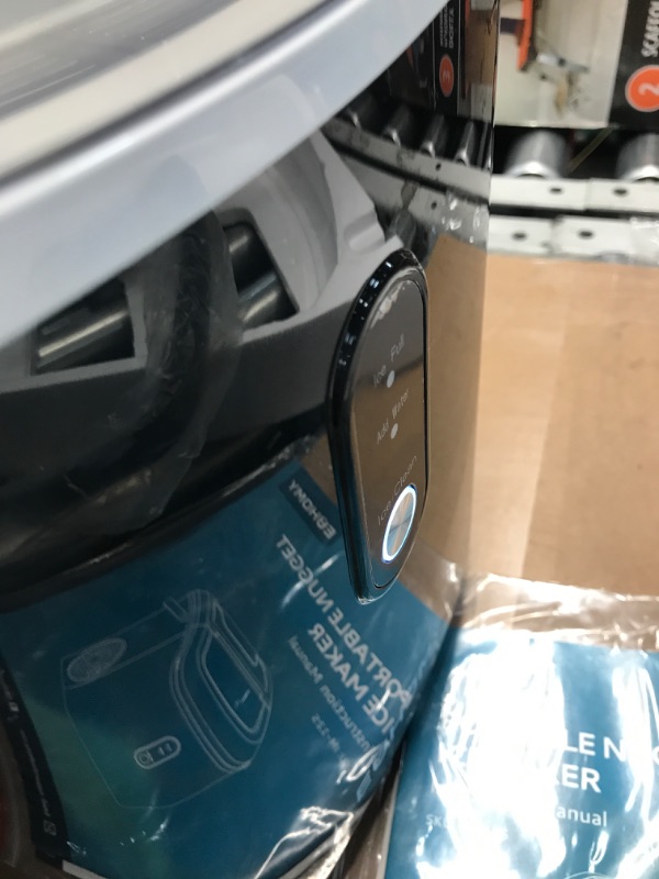 Photo 1 of EUHOMY Nugget Ice Maker Countertop with Handle, Ready in 6 Mins, 33lbs/24H, Removable Top Cover, Auto-Cleaning, Portable Pebble Ice Maker with Basket and Scoop, for Home/Party/Camping. (Black) 