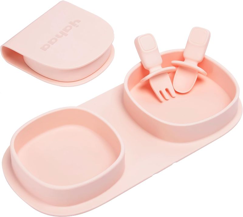 Photo 1 of ***STOCK PHOTO FOR REFERENCE ONLY***
Toddler Plates Travel Essential on the go,Baby Plates with Forks and Spoons Self Feeding 6 months,Foldable,Silicone,BPA Free,Aqua