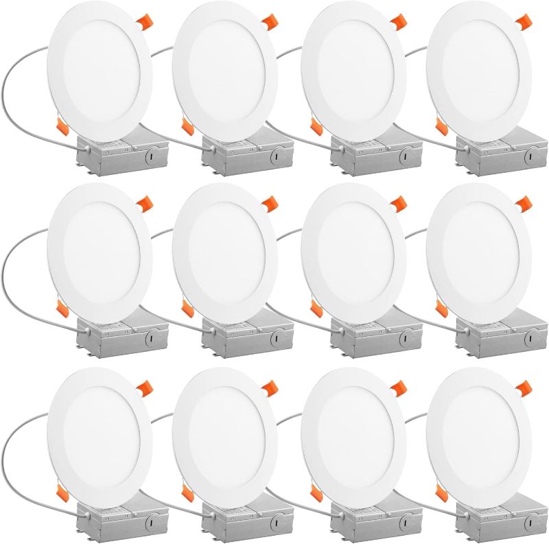 Photo 1 of 
TDLOL 12 Pack Recessed Lighting 6 Inch with Junction Box, 12W 120W Eqv Recessed Lighting, LED Ceiling Light, Dimmable Can Lights, 5000K