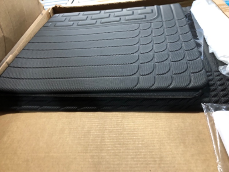 Photo 2 of **USED**Vehicle Mat Universal Fit Trunk Cargo Liner All Weather Protection XPE Material Trunk Mat Seat Back Protector Trim-to-Fit Compatible with Most Cars SUV Sedan (Seat Back Mat+Trunk Mat)