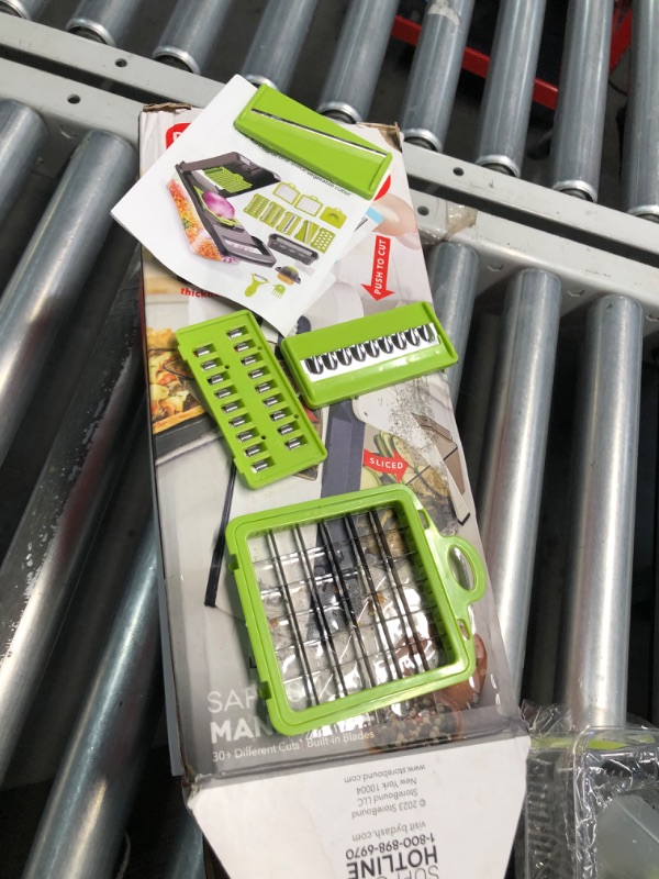 Photo 1 of **PREV OPENED/LOOKS NEW** (COLOR'GREEN/BLACK** DASH Safe Slice Mandoline for Vegetables, Meal Prep & More with 30+ Presets & Thickness Adjuster