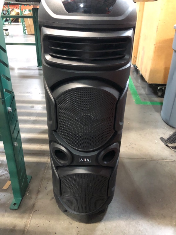 Photo 2 of **MISSING MICROPHONE, no charger** Audiobox Dual 8" Woofer Rechargeable Tower Speaker
