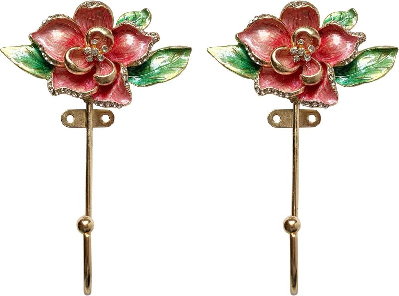 Photo 1 of ***STOCK PHOTO REFERENCE ONLY***Vintage Flower Shaped Decorative Wall Hooks Rack Hangers for Hanging Clothes Coats Towels Keys Hats, 2 Pack Antique Metal Mounted Wall Hook
