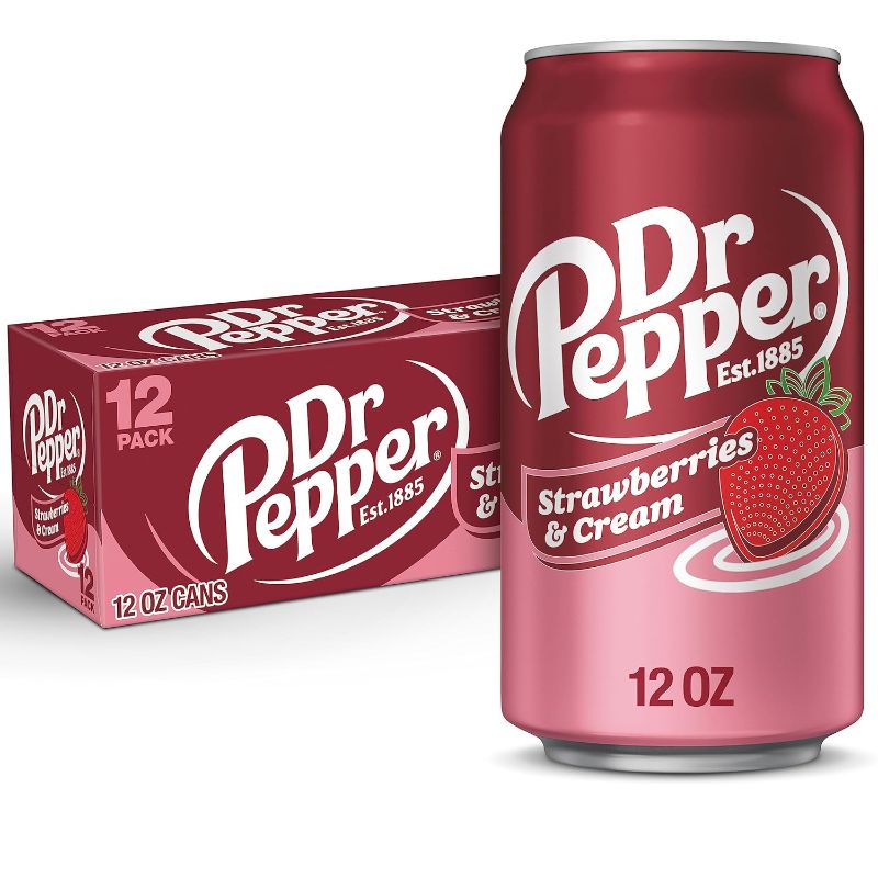 Photo 1 of ***(EXP: 04/28/2025)-NONREFUNDABLE-BUNDLE OF 4***
Dr Pepper Strawberries and Cream Soda, 12 fl. oz. Cans, 12 Pack 