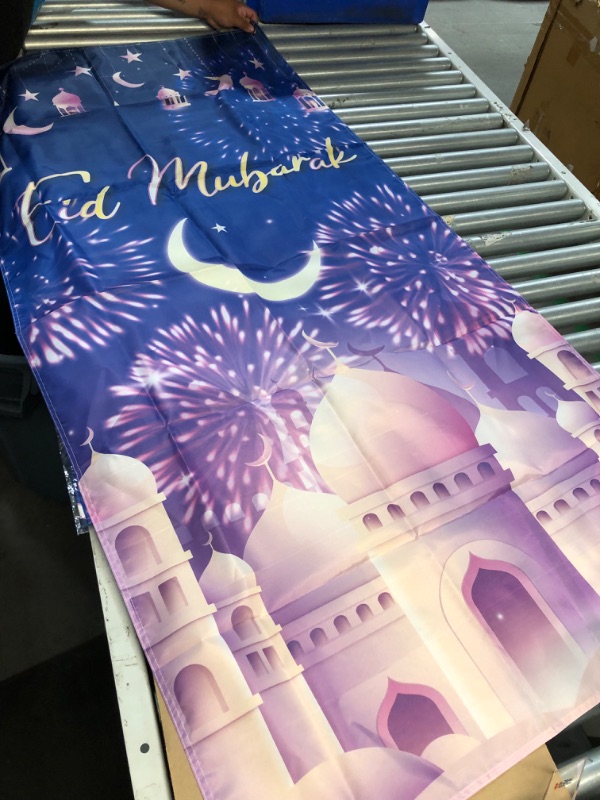 Photo 4 of ***STOCK PHOTO REFERENCE ONLY-BUNDLE OF 2***
Eid Mubarak Door Banner Decoration,Eid Mubarak Door Cover Signs Hanging Ramadan Mubarak Backdrop Banner Eid Al Fitr Muslim Ramadan Celebration Party Supply For Home Decor