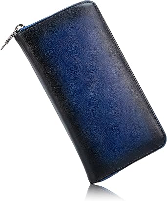 Photo 1 of ***FACTORY SEALED-COLOR BLUE***
WILD WORLD Designer Genuine Calfskin Soft Leather Zipper Wallets for Ladies With Gift Box, Large Capacity Multi Cards Organizer Wallet Purse