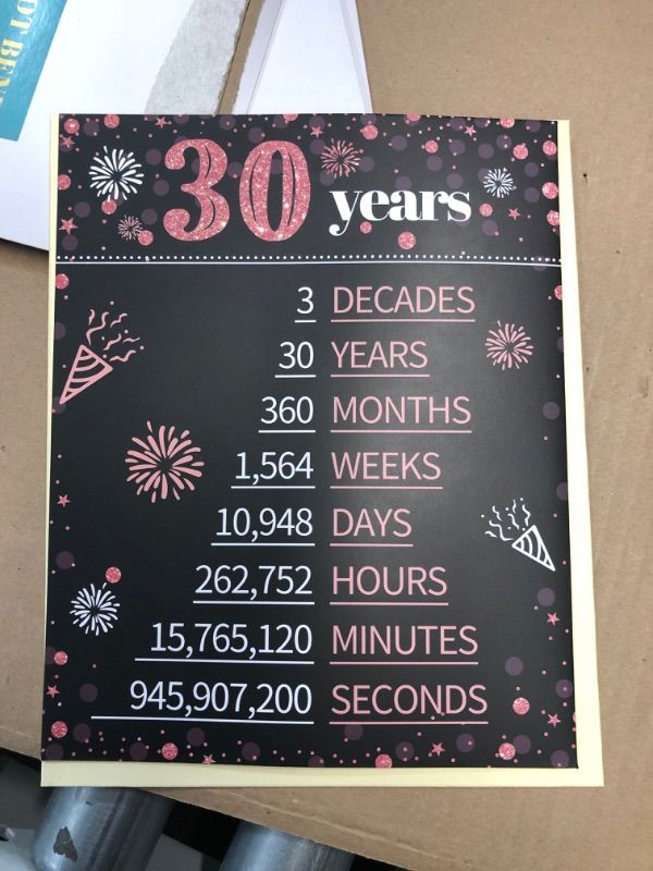 Photo 3 of **BUNDLE OF 4**
HOMANGA 30th Birthday Card for Women, 30th Birthday Gifts for Women, Jumbo 30th Bday Card for Wife, Giant 30 Year Birthday Card for Women, Rose Gold 8x10 Inch