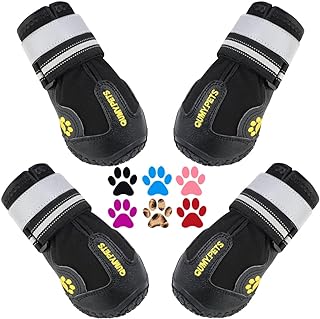 Photo 1 of (READ FULL POST) QUMY Dog Shoes for Large Dogs, Medium Dog Boots & Paw Protectors for Winter Snowy Day, Summer Hot Pavement, Waterproof in Rainy Weather, Outdoor Walking, Indoor Hardfloors Anti Slip Sole Black Size 8
