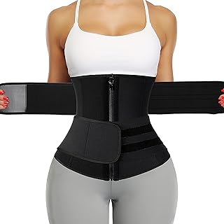 Photo 1 of ***STOCK PHOTO REFERENCE ONLY*** Sweat Waist Trainer for Women Two Belts, Neoprene Workout Corset Waist Trainer Cincher Trimmer Shaper Zipper
