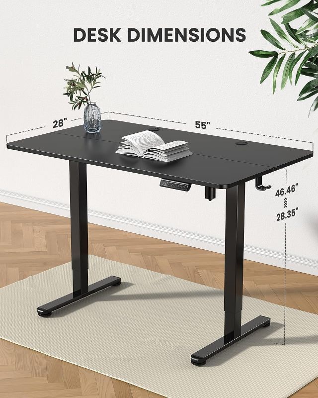 Photo 4 of (READ FULL POST) ErGear Height Adjustable Electric Standing Desk, 55 x 28 Inches Sit Stand up Desk, Memory Computer Home Office Desk (Black)
