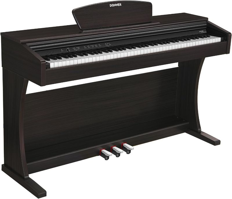 Photo 1 of ***SEE NOTES*** Donner DDP-300 Digital Piano with 88 Graded Hammer Action Weighted Keys, Record, Bluetooth, 10 Voices, 4 Reverb, Speakers, Professional Full Fize Key Keyboard Electric Dark Rose
