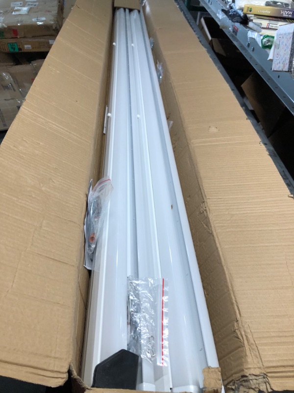 Photo 5 of **FOR PARTS ONLY**(NON FUNCTIONAL)
HYPERLITE 8FT LED Linear Strip Light Fixture: 80/64/50W LED Shop Lights 3500K/4000K/5000K CCT Selectable 1-10V Dimmable UL Listed 130lm/w Commercial LED Shop Lights for Garage Warehouse 4pack