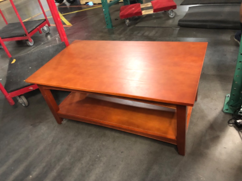 Photo 3 of ***USED - PREVIOUSLY ASSEMBLED - NO PACKAGING - SEE PICTURES - COVERED IN SCRATCHES***
Alaterre Shaker Cottage Rectangle Coffee Table with Open Shelf, Cherry