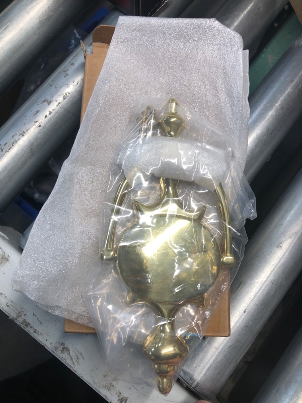 Photo 2 of (READ FULL POST) QCAA Solid Brass Door Knocker, 7-3/4", Polished Brass, 1 Pack, Made in Taiwan