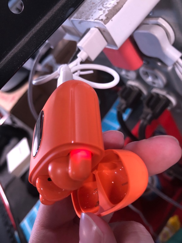 Photo 2 of ***ITEM TESTED FOR POWER, UNABLE TO TEST FURTHER*** Wireless Earbuds Bluetooth 5.3 Earbuds Hi-Fi Stereo, 2024 Ear Buds with 4 ENC Mics, 3g Mini Bluetooth Headphones in Ear, 30H USB-C LED Charging Case, IP7 Waterproof Wireless Earphones, Light Orange