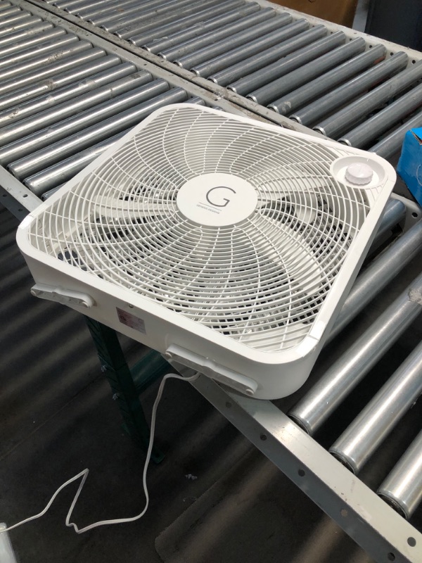 Photo 3 of **non refundable parts only** Genesis 20" Box Fan, 3 Settings, Max Cooling Technology, Carry Handle, White (G20BOX-WHT)