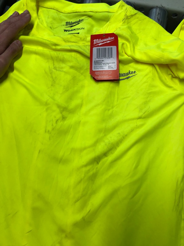 Photo 4 of **dirty -- washable ** Men's Extra Large Hi-Vis GEN II WORKSKIN Light Weight Performance Long-Sleeve T-Shirt